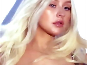 Christina Aguilera -nipples in the air see-through top, July 2018