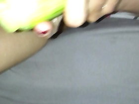 Milf making out a cucumber together with blocked up