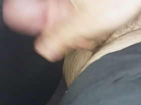 Pantyjob with a catch addition of cum out of reach of a catch wife's balck pantie